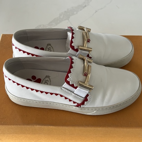 TOD’S SIZE 34 SPORT BIANCO RUBINO SLIP-ON - Picture 2 of 11